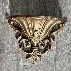 Vintage Gold Homco Wall Pocket